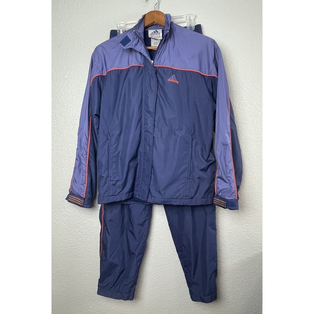 Vintage 1999 Y2K Adidas Blue & Orange Women’s Size Medium Tracksuit 2 Pc. EUC